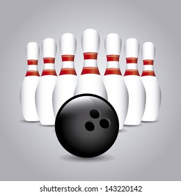 bowling design over gray background vector illustration