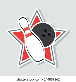 bowling design over gray background vector illustration