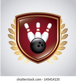 bowling design over gray background vector illustration 