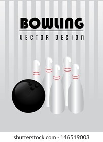 bowling design over gray background vector illustration