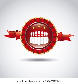 Bowling design over gray background, vector illustration