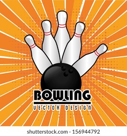 bowling design over  grunge background vector illustration 