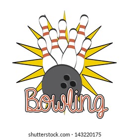 bowling design over white background vector illustration