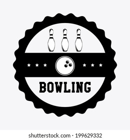 Bowling design over white background, vector illustration