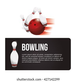 Bowling design. Sport icon. Flat illustration, sport vector