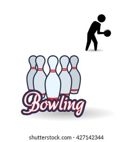 Bowling design. Sport icon. Flat illustration, sport vector
