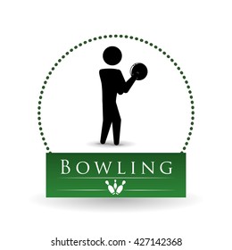 Bowling design. Sport icon. Flat illustration, sport vector