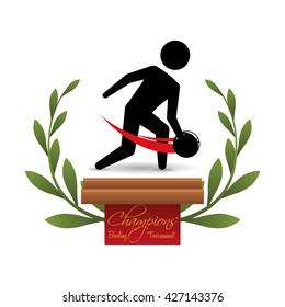 Bowling design. Sport icon. Flat illustration, sport vector