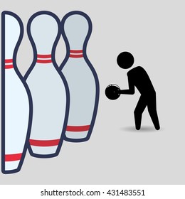 Bowling design. Sport icon. Flat illustration , vector
