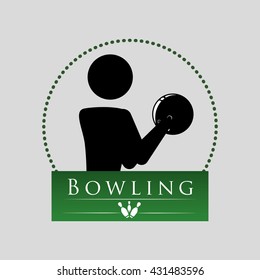 Bowling design. Sport icon. Flat illustration , vector