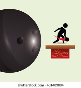 Bowling design. Sport icon. Flat illustration , vector