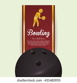 Bowling design. Sport icon. Flat illustration , vector
