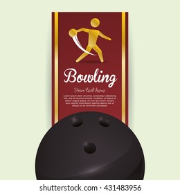 Bowling design. Sport icon. Flat illustration , vector