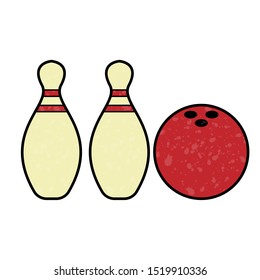 bowling design vector with texture. retro style color