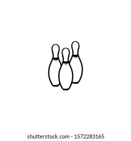 bowling doodle icon vector hand drawing 