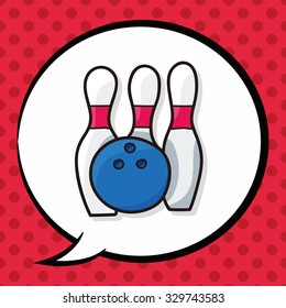 bowling doodle, speech bubble