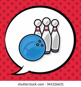 bowling doodle, speech bubble