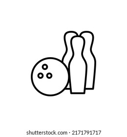 bowling editable stroke icon, Smart stroke icon