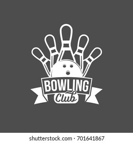 bowling emblem, label, badge and design elements