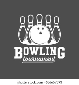 bowling emblem, label, badge and designe elements