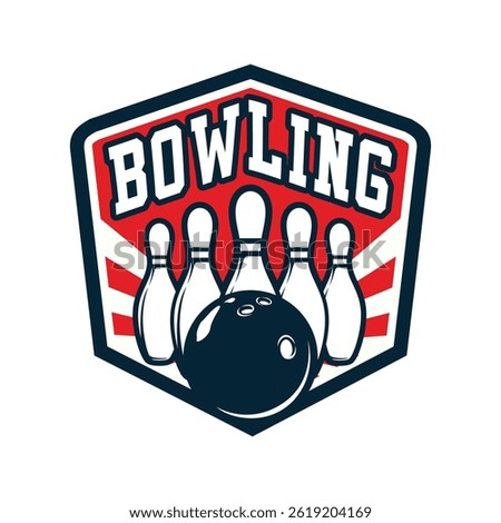 Bowling emblem Logo design vector