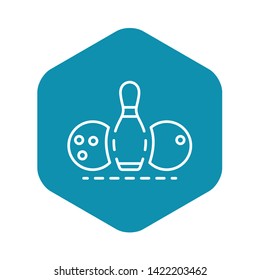 Bowling equipment icon. Outline bowling equipment vector icon for web design isolated on white background