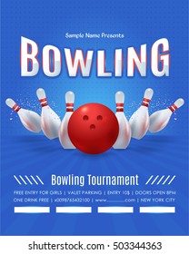 Bowling Event Poster Template Vector Background