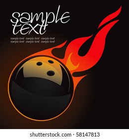 Bowling Fire Ball Vector Drawing