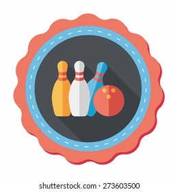 bowling flat icon with long shadow,eps10