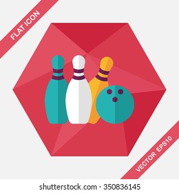 bowling flat icon with long shadow,eps10