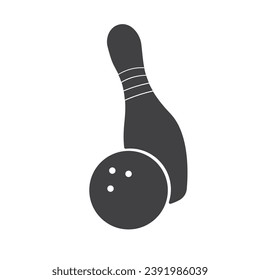 Bowling flat icon vector illustration isolated on white background. Sport recreation sign