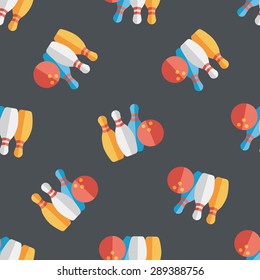 bowling flat icon,eps10 seamless pattern background