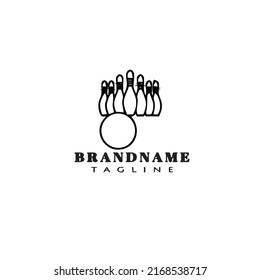 bowling flat logo icon design template black modern isolated vector illustration