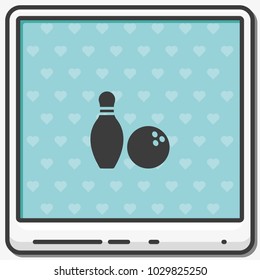 Bowling flat vector icon.