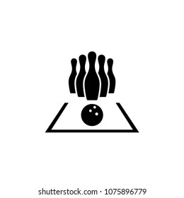 Bowling. Flat Vector Icon. Simple black symbol on white background