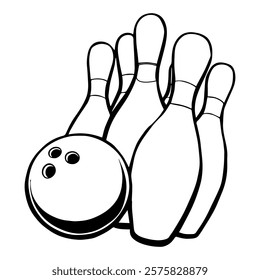 bowling, fun, sport, illustration, strike, leisure, ball, speed, isolated, icon, concept, game, object, hobby, recreation, competition, play, pocket, black, website, win, event, vector, design, web,