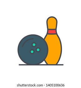 Bowling game ball vector icon