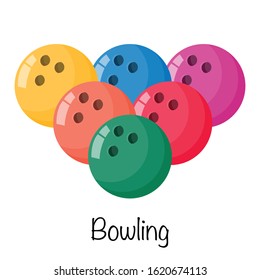 Bowling game ball, vector illustration