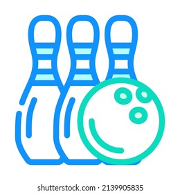 bowling game color icon vector. bowling game sign. isolated symbol illustration
