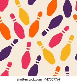 Bowling game colorful silhouette illustration background
