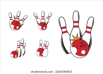 Bowling Game Concept Design Vector