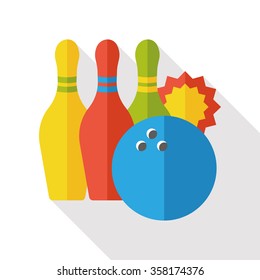 bowling game flat icon