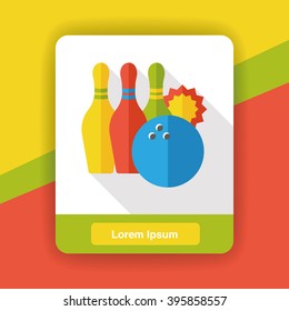 bowling game flat icon