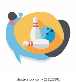 Bowling game flat icon with long shadow,eps10