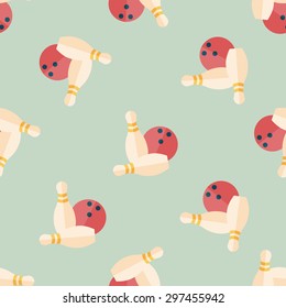 Bowling game flat icon,eps10 seamless pattern background