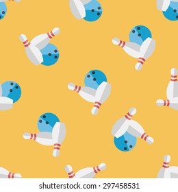 Bowling game flat icon,eps10 seamless pattern background