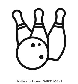 Bowling game icon Black line art vector