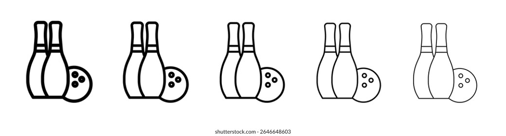 Bowling game icon black and white vector sign