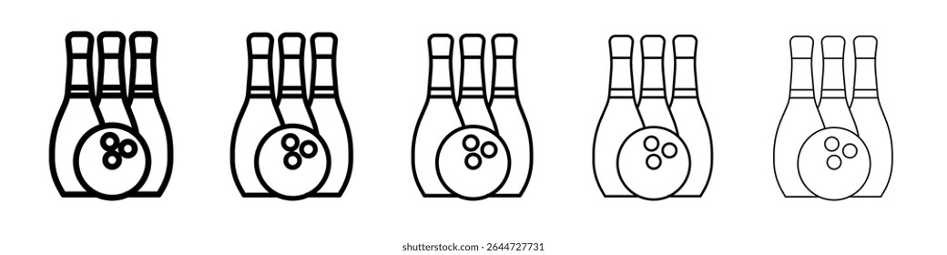 Bowling game icon flat illustration set logo
