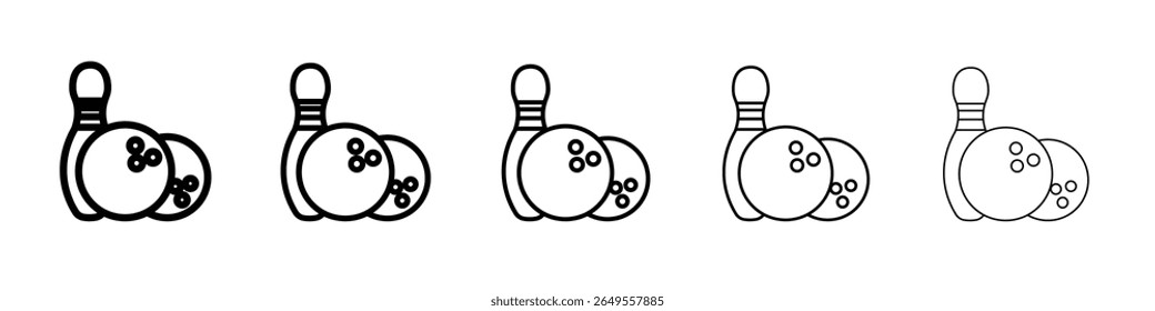 Ícone de jogo de boliche simples simples esboço logotipo